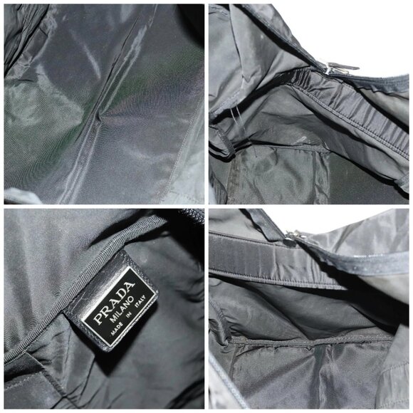PRADA Boston Bag Nylon 2way Black Silver Auth - Picture 15 of 16